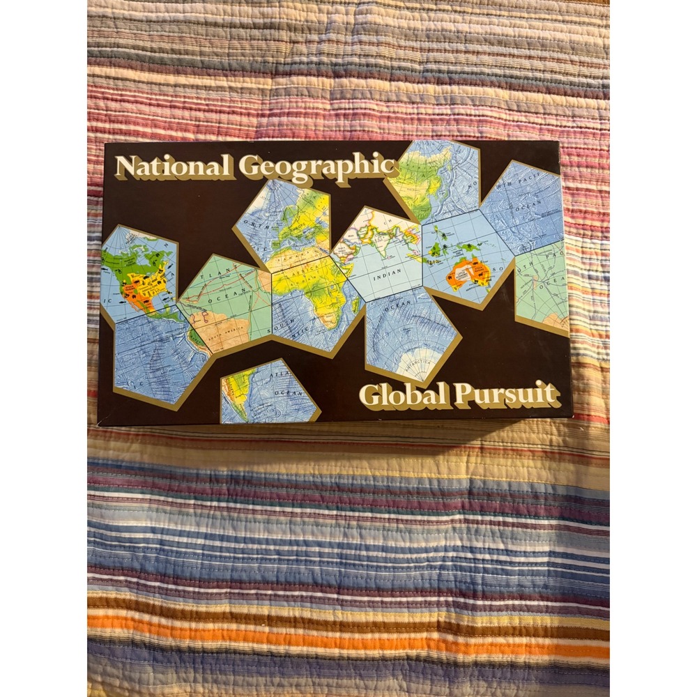 National Geographic Global Pursuit Geography Board Game Vtg Educational Complete